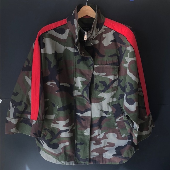 Zara camo shirt jacket with contrasting side bands - Picture 4 of 7